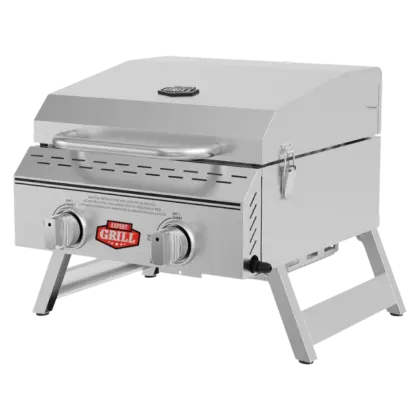 Expert Grill 2 Burner Tabletop Propane Gas Grill open view