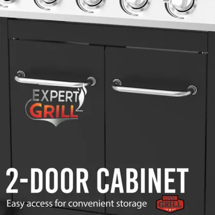 Expert Grill 5 Burner Propane Gas Grill door cabinet