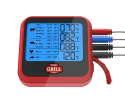 Expert Grill ABS LCD Display Cooking Thermometer with 4 Temperature Probes